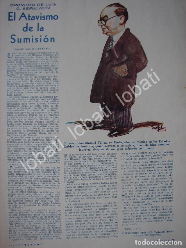 Sammeln von Plakaten: CARICATURA ANTIGUA DE MANUEL TELLEZ ACOSTA 1930 POR. ANDRES AUDIFFRED/PLT