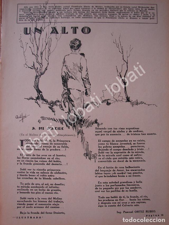 Sammeln von Plakaten: CARTEL ANTIGUO ORIGINAL DE POEMA INEDITO DE PASCUAL ORTIZ RUBIO 1930 DIBUJO DE ANDRES AUDIFFRED