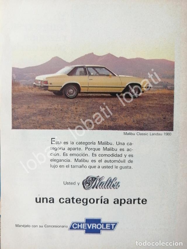 Sammeln von Plakaten: CARTEL ANTIGUO ORIGINAL DE MINI CARTEL AUTOS CHEVROLET MALIBU LANDAU 1980 /561