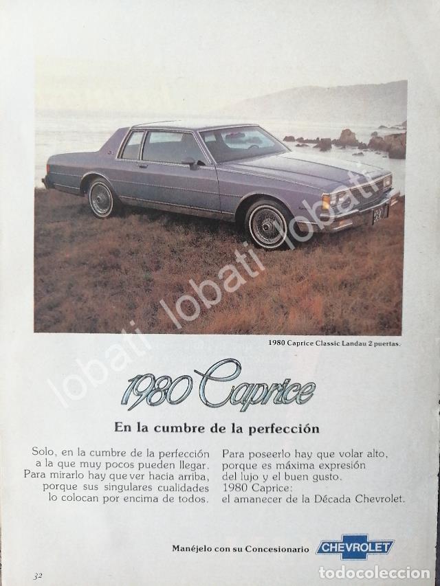 Sammeln von Plakaten: CARTEL ANTIGUO ORIGINAL DE MINI CARTEL AUTOS CHEVROLET CAPRICE 1980 /560