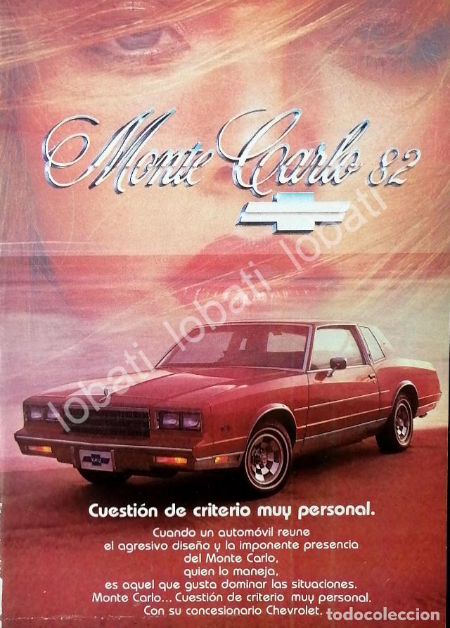 Sammeln von Plakaten: CARTEL ANTIGUO ORIGINAL DE MINI CARTEL AUTOS CHEVROLET MONTE CARLO 1982 /572