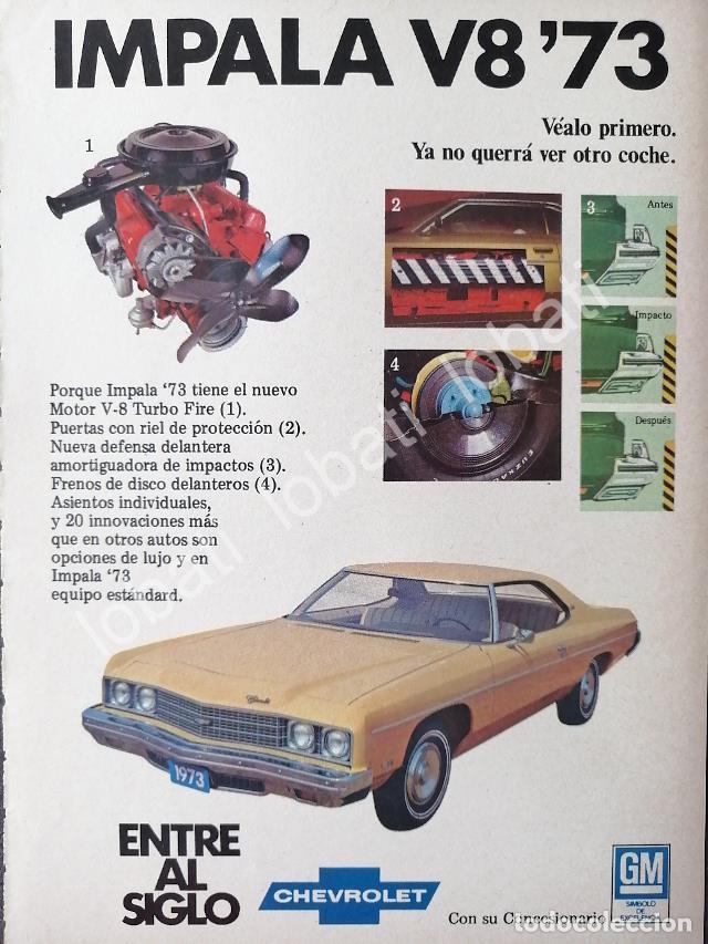 Sammeln von Plakaten: CARTEL ANTIGUO ORIGINAL DE MINI CARTEL AUTOS CHEVROLET IMPALA 1973 /578