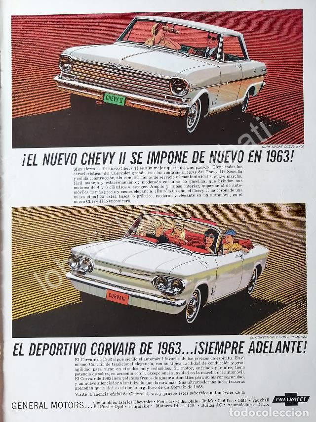 Sammeln von Plakaten: CARTEL ANTIGUO ORIGINAL DE AUTOS CHEVROLET CHEVI II & CORVAIR 1963 /579