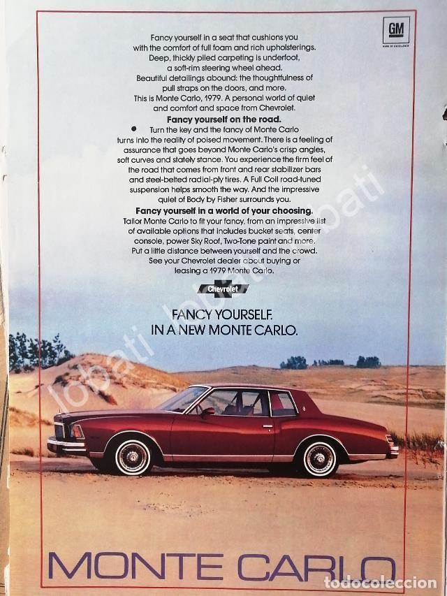 Sammeln von Plakaten: CARTEL ANTIGUO ORIGINAL DE AUTOS CHEVROLET MONTE CARLO 1979 /611