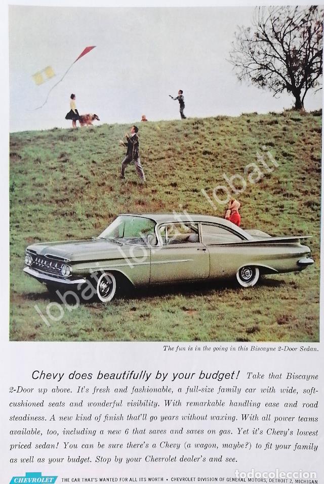 Sammeln von Plakaten: CARTEL ANTIGUO ORIGINAL DE AUTOS CHEVROLET CHEVY BISCAYNE 1959 /613