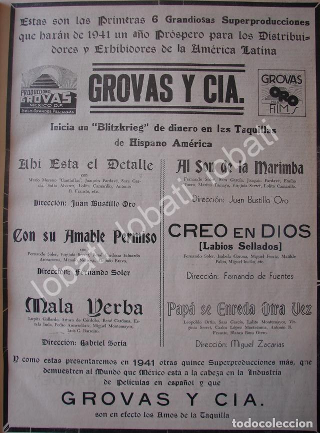 Sammeln von Plakaten: CARTEL ANTIGUO ORIGINAL DE PUBLICIDAD PRODUCCIONES GROVAS Y CIA 1941
