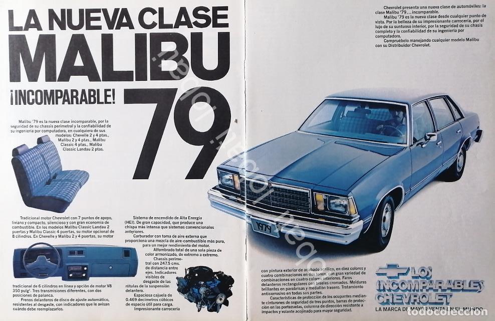 Sammeln von Plakaten: CARTEL ANTIGUO ORIGINAL DE AUTOS CHEVROLET MALIBU 1979 /619 T. MEDIANO