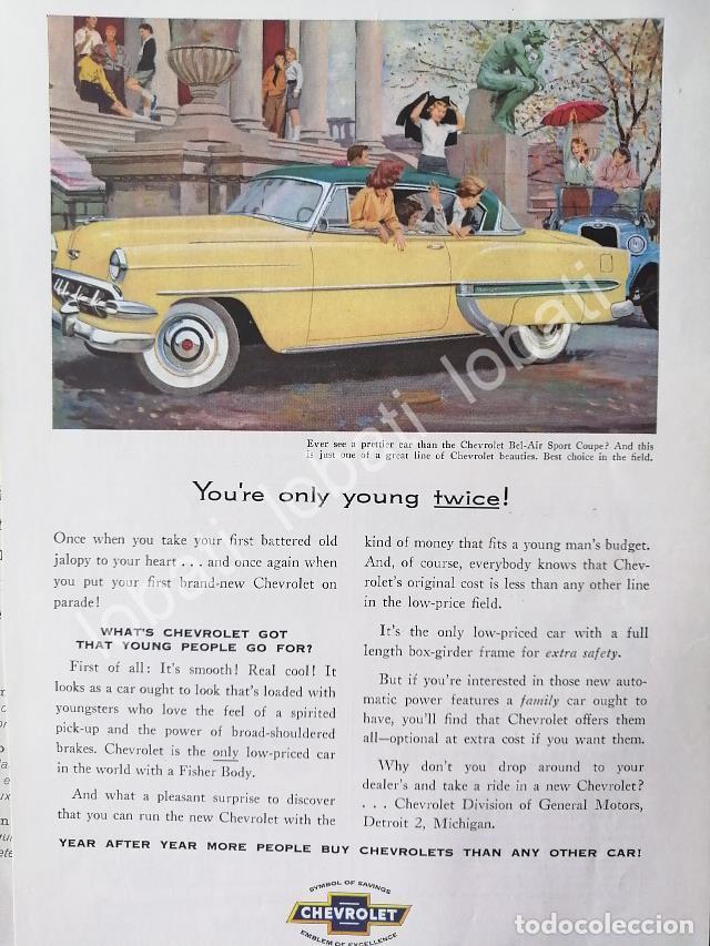 Sammeln von Plakaten: CARTEL ANTIGUO ORIGINAL DE AUTOS CHEVROLET BEL AIR 1953 /629