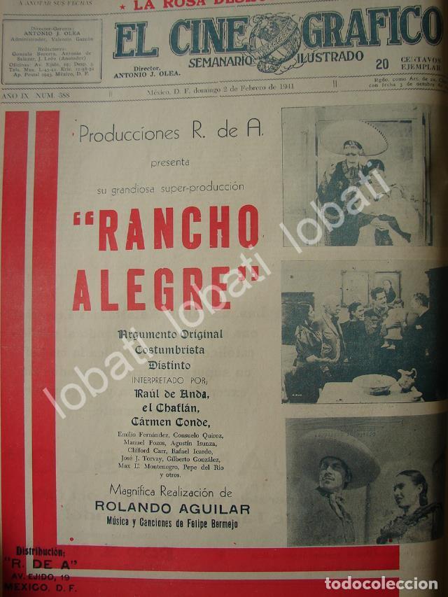 Collezionismo di affissi: CARTEL ANTIGUO ORIGINAL DE PUBLICIDAD ESTRENO DE PELICULA RANCHO ALEGRE 1941V2