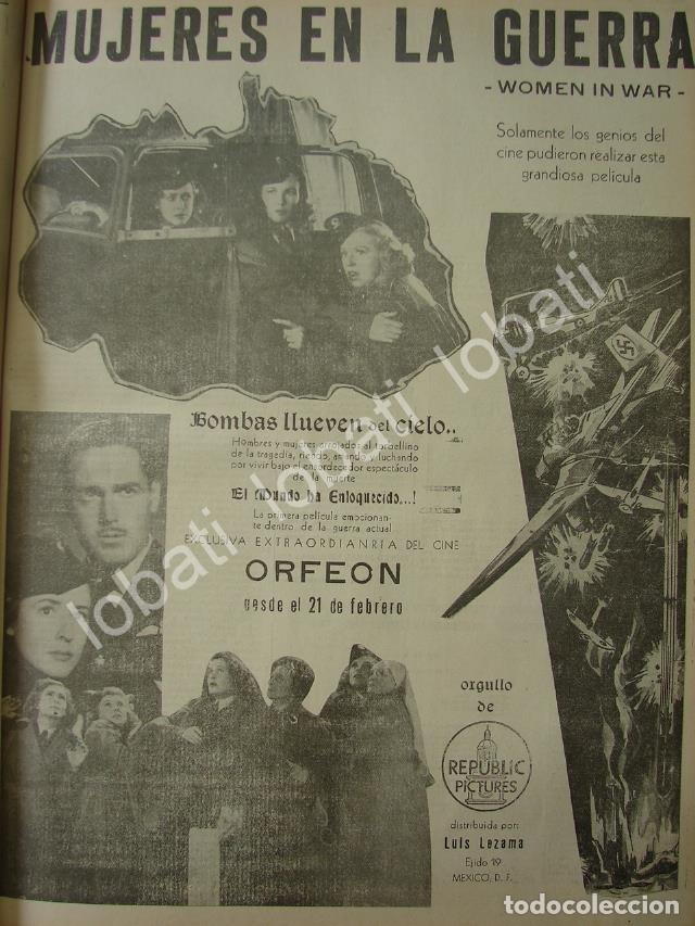 Collezionismo di affissi: CARTEL ANTIGUO ORIGINAL DE AFICHE DE LA PELICULA MUJERES EN LA GUERRA 1941 SGM RARO
