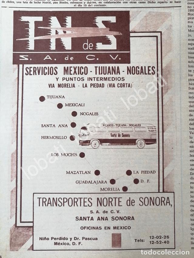 Collezionismo di affissi: CARTEL ANTIGUO ORIGINAL DE TRANSPORTES NORTE DE SONORA S.A 1960s / 532