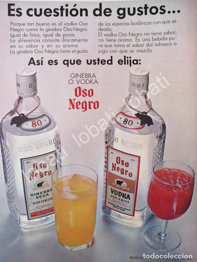 Coleccionismo de carteles: CARTEL ANTIGUO ORIGINAL DE VODKA Y GINEBRA OSO NEGRO 1960s /V334