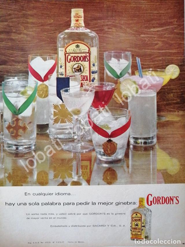 Coleccionismo de carteles: CARTEL ANTIGUO ORIGINAL DE GINEBRA GORDONS 1967 /V339
