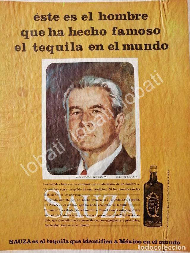 Sammeln von Plakaten: CARTEL ANTIGUO ORIGINAL DE DON. FRANCISCO JAVIER SAUZA Y TEQUILA SAUZA CONMEMORATIVO 1968 /353