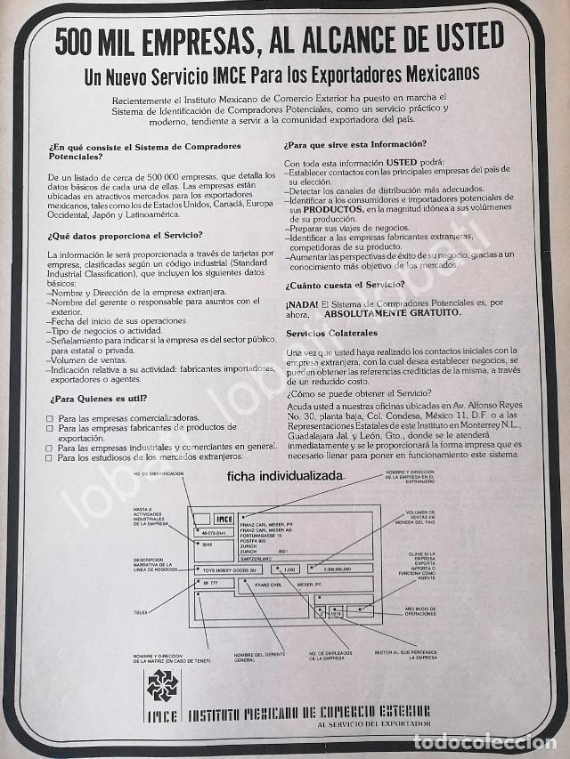 Sammeln von Plakaten: CARTEL ANTIGUO ORIGINAL DE INSTITUTO MEXICANO DE COMERCIO EXTERIOR 1979 /575 RARO