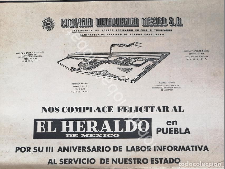 Sammeln von Plakaten: CARTEL ANTIGUO ORIGINAL DE COMPA&Ntilde;IA METALURGICA MEXICO S.A 1969 FELICITA AL HERALDO /595