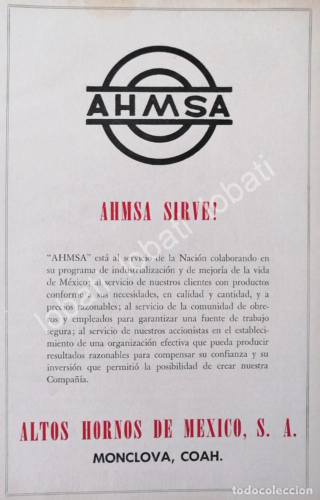 Collectionnisme d'affiches: CARTEL ANTIGUO ORIGINAL DE MINI CARTEL ALTOS HORNOS DE MEXICO S.A 1940s /594