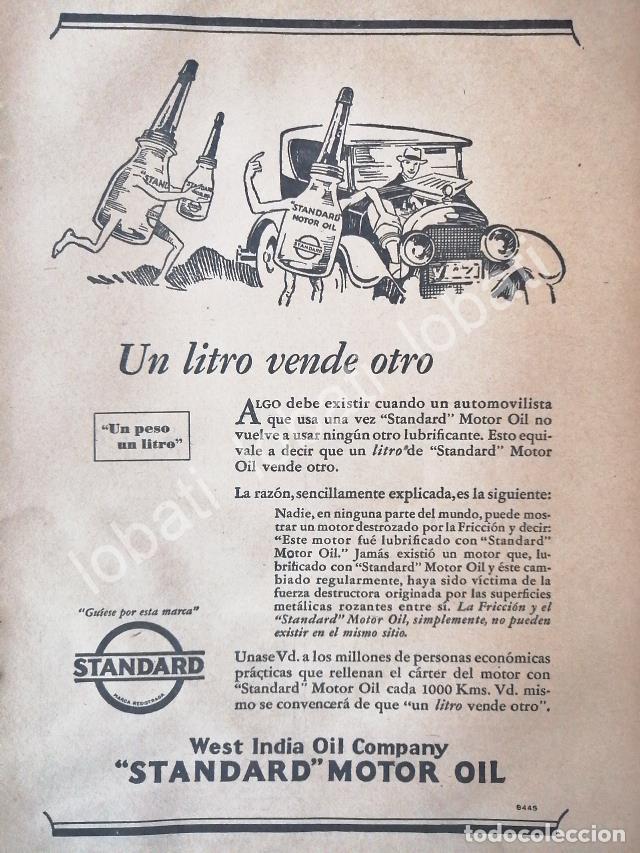 Sammeln von Plakaten: CARTEL ANTIGUO ORIGINAL DE ACEITES LUBRICANTES STANDAR. MOTOR OIL 1927 /19