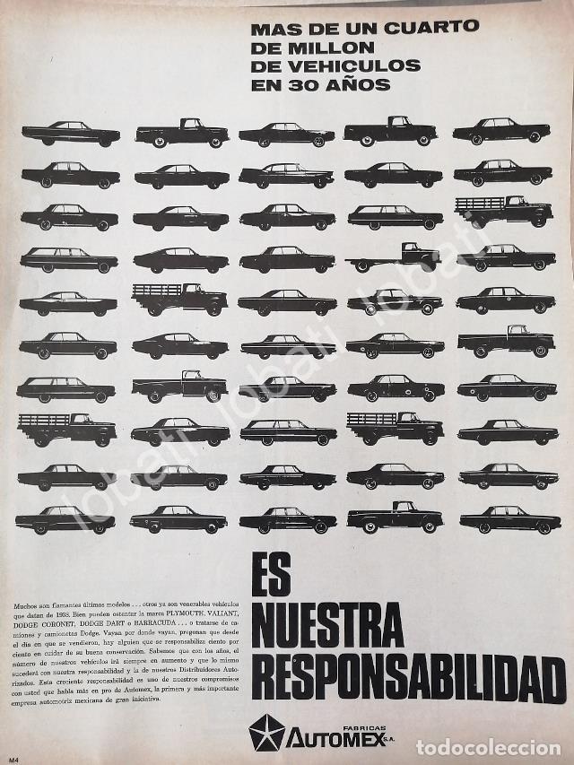 Coleccionismo de carteles: CARTEL ANTIGUO ORIGINAL DE PLANTA DE AUTOS CHRYSLER AUTOMEX S.A 1968 /574