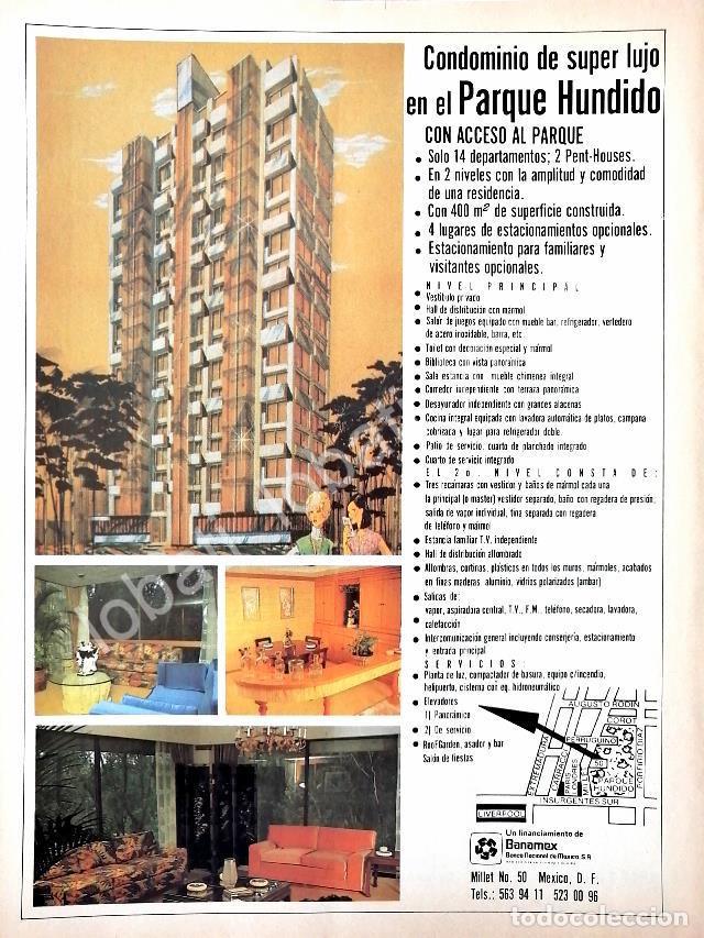 Sammeln von Plakaten: CARTEL ANTIGUO ORIGINAL DE INICIOS DEL CONDOMINIO PARQUE HUNDIDO ( MILLET 50 ) 1970s /580 RARO