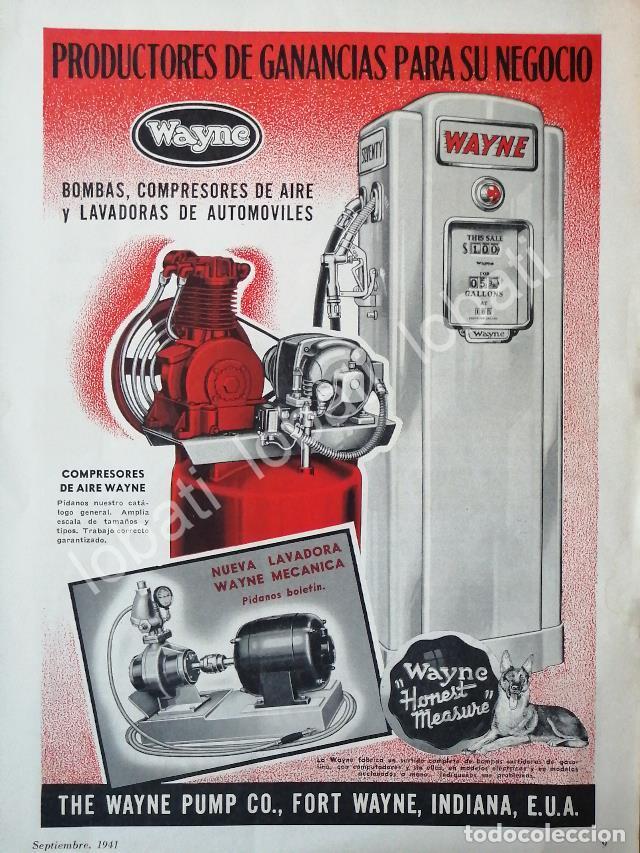 Sammeln von Plakaten: CARTEL ANTIGUO ORIGINAL DE BOMBAS DE GASOLINA WAYNE 1941 /24