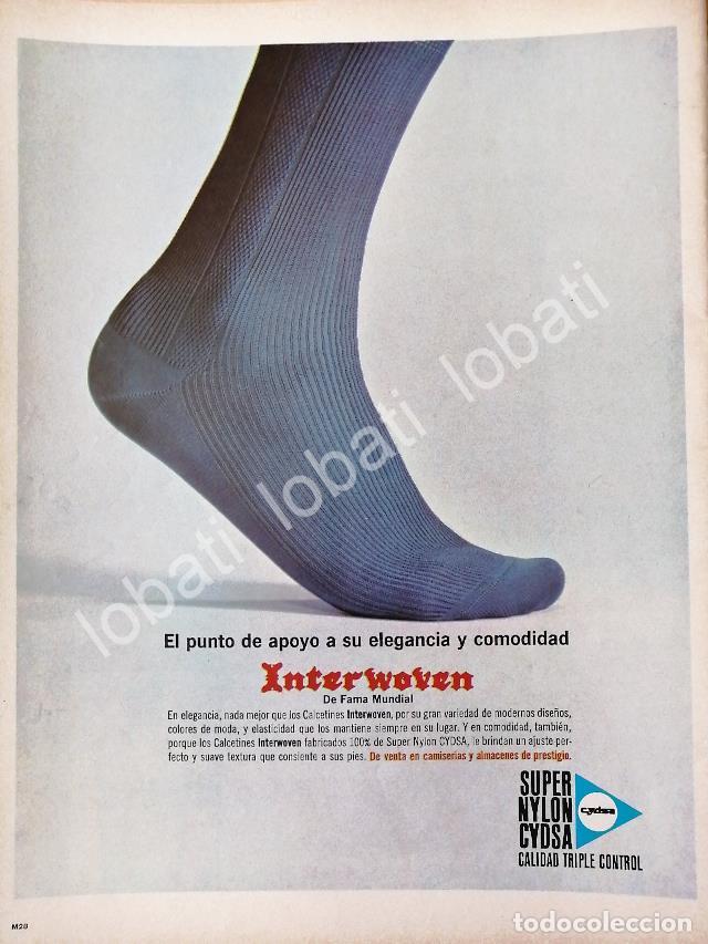 Sammeln von Plakaten: CARTEL ANTIGUO ORIGINAL DE CALCETINES INTERWOVEN & CYDSA, CELULOSA Y DERIVADOS MONTERREY 1966 /568
