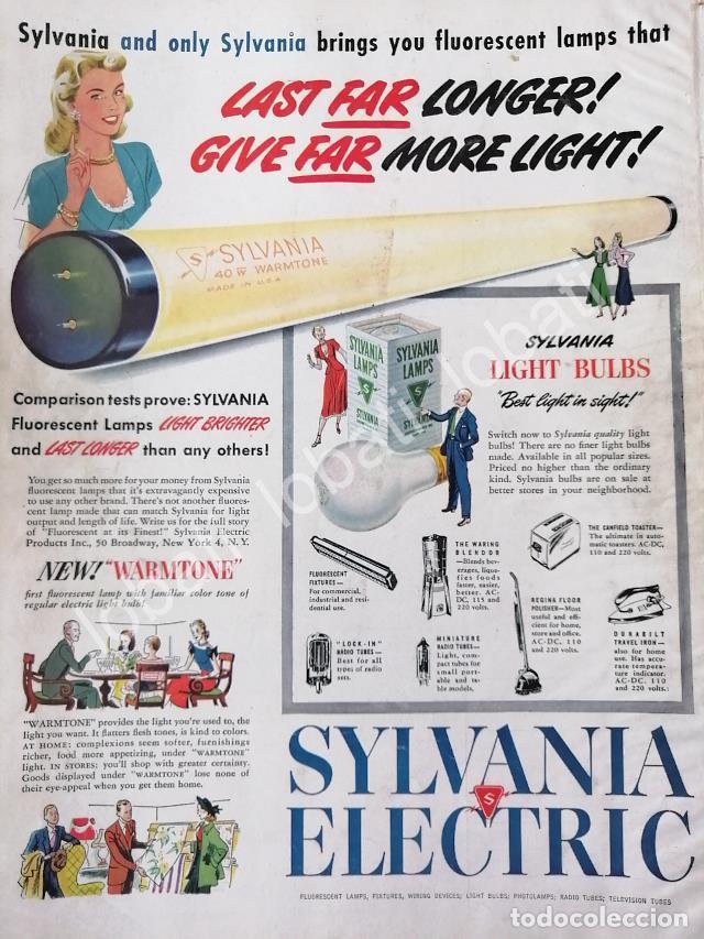 Sammeln von Plakaten: CARTEL ANTIGUO ORIGINAL DE LAMPARAS SYLVANIA ELECTRIC 1955 /573
