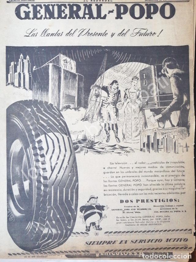 Sammeln von Plakaten: CARTEL ANTIGUO ORIGINAL DE LLANTAS GENERAL POPO 1947 /46
