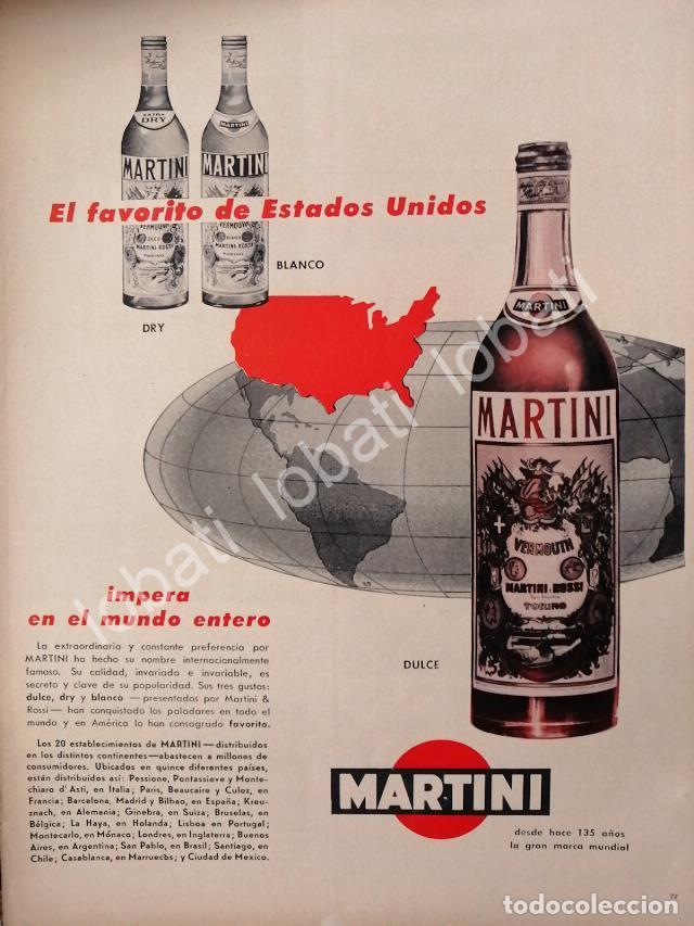 Poster collecting: CARTEL ANTIGUO ORIGINAL DE VINOS MARTINI VERMOUTH 1950s /371