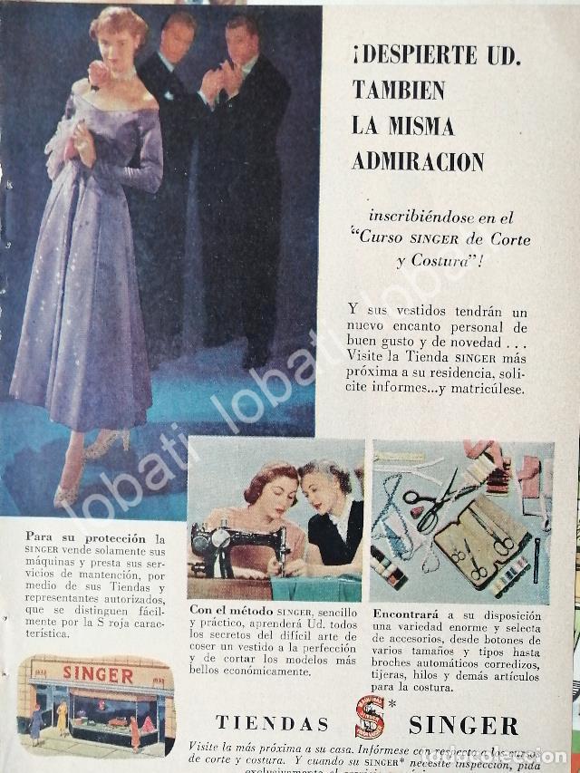 Sammeln von Plakaten: CARTEL ANTIGUO ORIGINAL DE MINI CARTEL MAQUINAS DE COSER SINGER 1950s /214