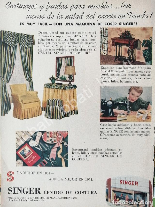 Sammeln von Plakaten: CARTEL ANTIGUO ORIGINAL DE MINI CARTEL. MAQUINAS DE COSER SINGER 1950s /215