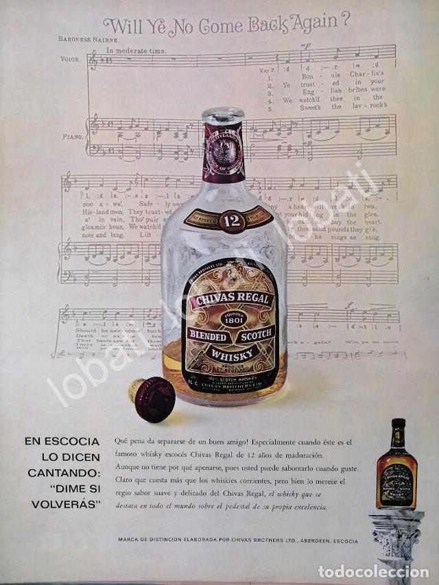 Collezionismo di affissi: CARTEL ANTIGUO ORIGINAL DE VINOS WHISKY CHIVAS REGAL 1960s /406