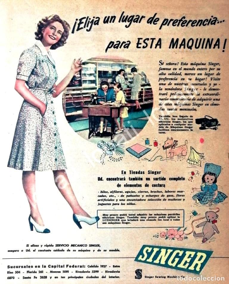 Collezionismo di affissi: CARTEL ANTIGUO ORIGINAL DE PUBLICIDAD ANTIGUA DE MAQUINAS DE COSER SINGER 1946 /242