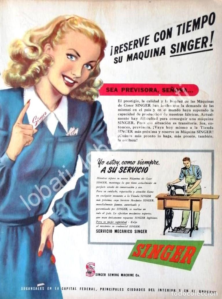Collezionismo di affissi: CARTEL ANTIGUO ORIGINAL DE DE MAQUINAS DE COSER SINGER 1946 /244