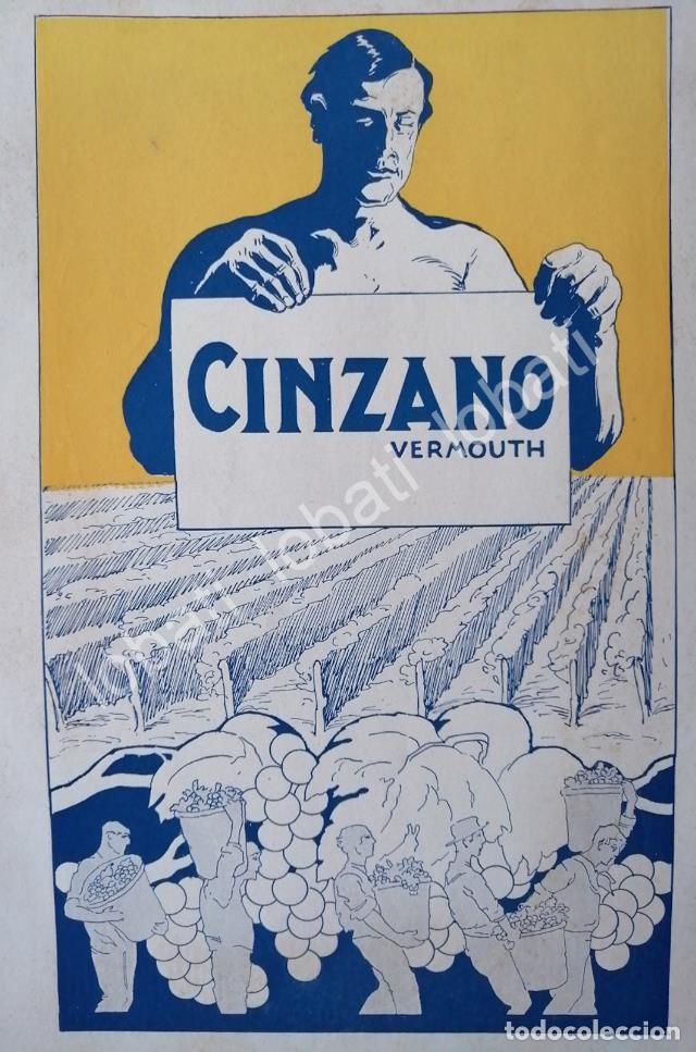 Collezionismo di affissi: CARTEL ANTIGUO ORIGINAL DE AFICHE ART NOUVEAU VINOS CINZANO 1920s /417