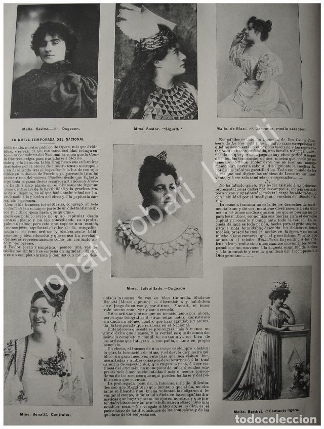 Collezionismo di affissi: CARTEL ANTIGUO ORIGINAL DE ARTISTAS DE LA TEMPORADA DE OPERA TEATRO EL NACIONAL 1897