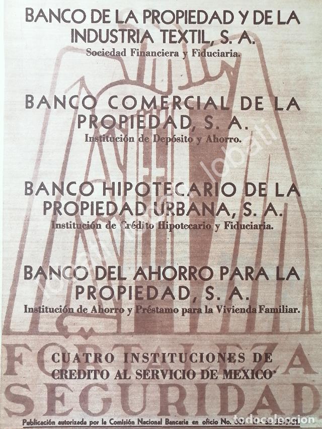 Sammeln von Plakaten: CARTEL ANTIGUO ORIGINAL DE BANCO DE LA PROPIEDAD Y SUS FILIALES 1956 /187 RARO