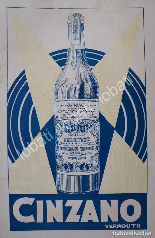 Sammeln von Plakaten: CARTEL ANTIGUO ORIGINAL DE VINOS CINZANO VERMOUTH A&Ntilde;OS 20s /427