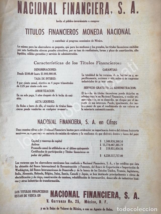 Sammeln von Plakaten: CARTEL ANTIGUO ORIGINAL DE BANCO. NAFINSA. NACIONAL FINANCIERA 1960s /215
