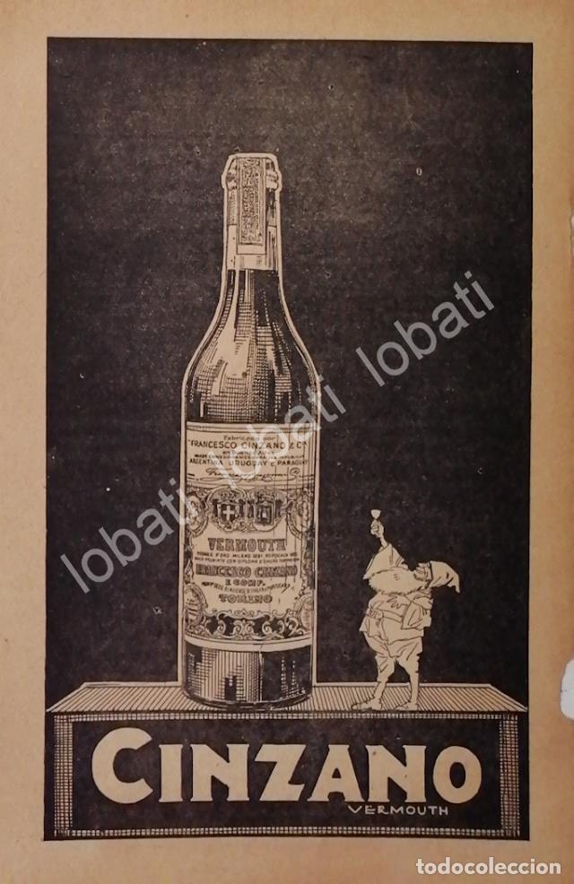 Collectionnisme d'affiches: CARTEL ANTIGUO ORIGINAL DE VINOS CINZANO VERMOUTH A&Ntilde;OS 20s /446