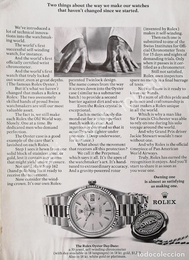 Collectionnisme d'affiches: CARTEL ANTIGUO ORIGINAL DE RELOJES ROLEX OYSTER PERPETUAL 1980s / 81