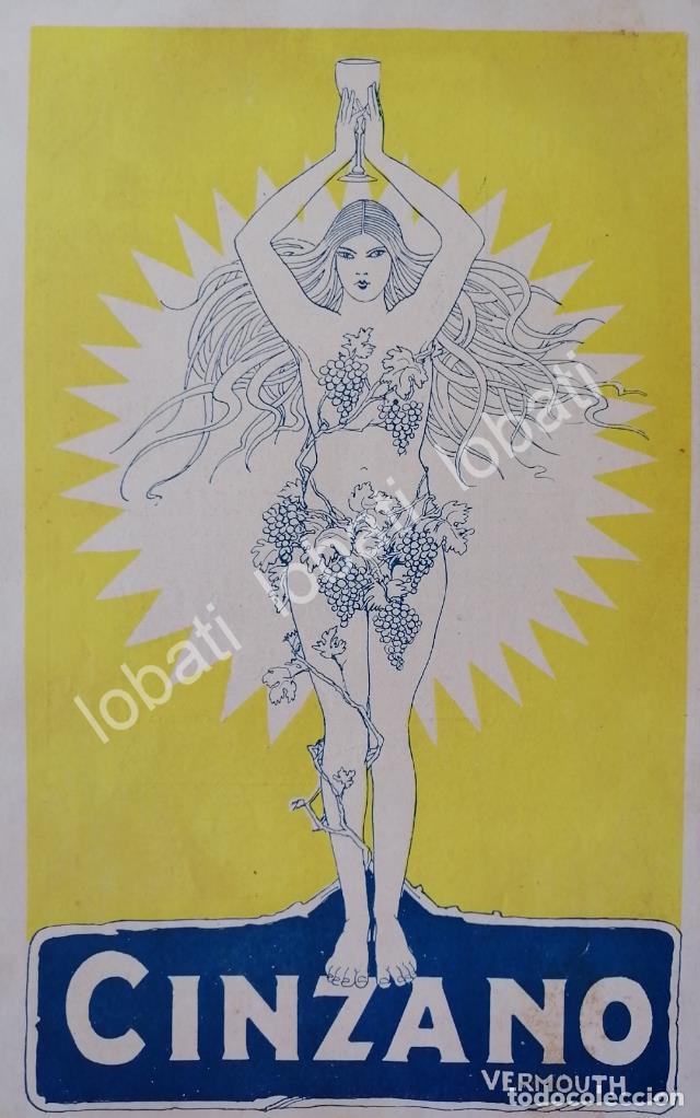 Collectionnisme d'affiches: CARTEL ANTIGUO ORIGINAL DE AFICHE ART NOUVEAU VINOS CINZANO 1920s /452