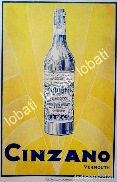 Collectionnisme d'affiches: CARTEL ANTIGUO ORIGINAL DE VINOS CINZANO VERMOUTH A&Ntilde;OS 20s /456