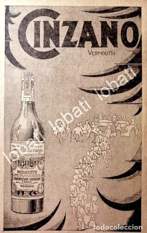 Collectionnisme d'affiches: CARTEL ANTIGUO ORIGINAL DE VINOS CINZANO VERMOUTH A&Ntilde;OS 20s /455