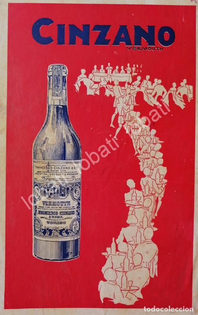 Collectionnisme d'affiches: CARTEL ANTIGUO ORIGINAL DE VINOS CINZANO VERMOUTH A&Ntilde;OS 20s /460