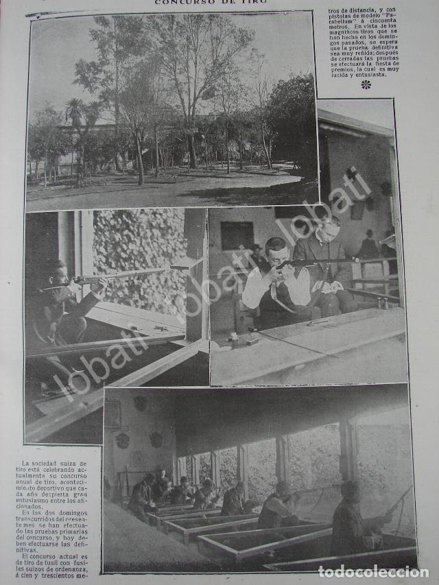 Collectionnisme d'affiches: CARTEL ANTIGUO ORIGINAL DE CONCURSO DE TIRO, SOCIEDAD SUIZA DE TIRO 1909 MEXICO D.F