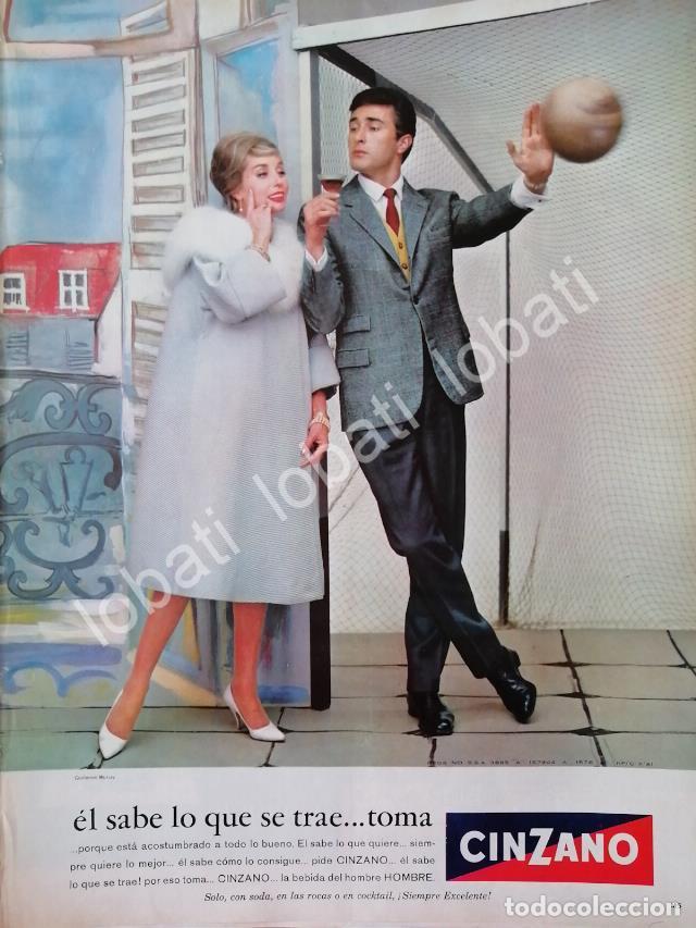 Collectionnisme d'affiches: CARTEL ANTIGUO ORIGINAL DE GUILLERMO MURRAY Y VINOS CINZANO VERMOUTH 1960s /465 FEP