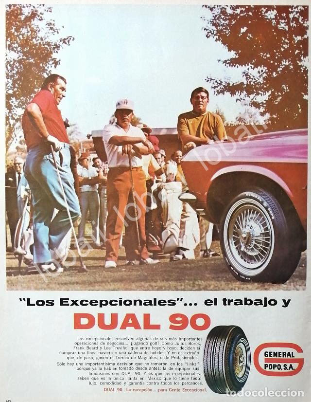 Collectionnisme d'affiches: CARTEL ANTIGUO ORIGINAL DE JULIUS BOROS & LLANTAS DUAL 90 DE GENERAL POPO 1960s /65