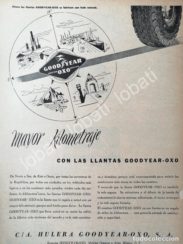 Collectionnisme d'affiches: CARTEL ANTIGUO ORIGINAL DE LLANTAS. GOOD YEAR-OXXO 1946 /N79