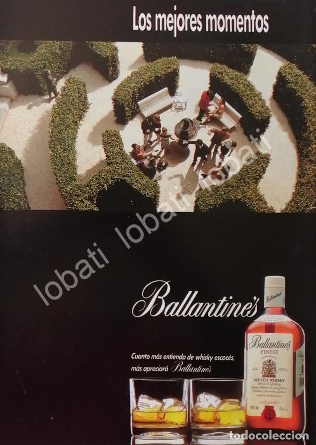 Collectionnisme d'affiches: CARTEL ANTIGUO ORIGINAL DE VINOS WHISKY BALLANTINES 1980s /475